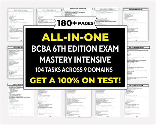 6th Edition Task List | BCBA Exam Complete Study Guide - Etsy UK