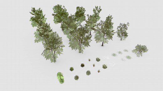 Shapespark low poly exterior plants kit - Download Free 3D model by Shapespark