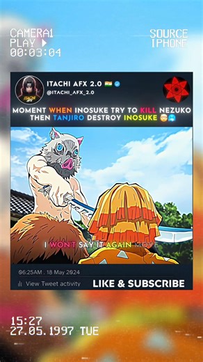 🤯 Tanjiro Destroy Inosuke's Stomach 🥶 #demonslayer #tanjiro #inosuke #viralshort