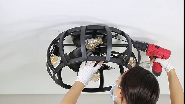 Amazon.com: SHLUCE Flush Mount Caged Ceiling Fan with Lights, 18 Inch, 6 Speeds, Rustic Low Profile Ceiling Fan with Light and Remote, Small Bladeless Ceiling Fans for Farmhouse, Kitchen, Living Room, Black : Everything Else