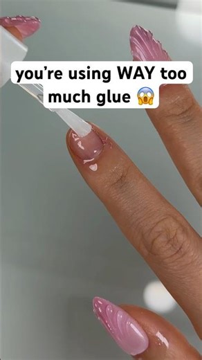 you’re using WAY too much glue 😱 #idomyownnails