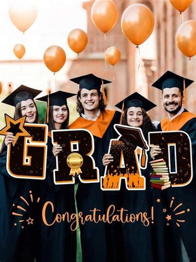 8/4pcs Large 2026 Graduation Lawn Signs - 2026 Graduation Lawn Signs - Graduation Ceremony Decorations - 2026 Lawn Signs - Large Waterproof Graduation Signs With Stakes, Suitable For Parties, Graduation Season, Bachelor Parties, Birthdays And Gardening Decor (Black, Orange) | SHEIN