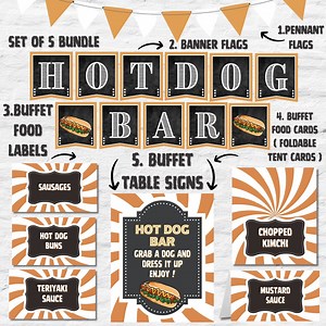 Build Your Own Hot Dog Bar | Food Bar Buffet Sign, Buffet Cards, Personalized Table Sign, Food Tent Cards & Labels, DIY Party Setup - Etsy