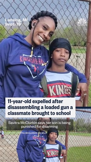 11-year-old Michigan student expelled after he disarmed and disassembled a loaded gun his classmate brought to school. | NBC News
