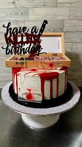 Dexter Themed Birthday Cake! Complete with edible microscope slides and a blood drop.#dexter #cake #HBD #birthdaycake #sugars | sugar’s bake shoppe