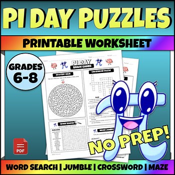 6th Grade Math Pi Day Activity No Prep Printable Worksheet Brain Games Puzzles