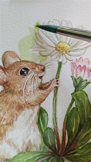 Cute wateercolor mouse illustration