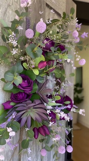 DIY Purple Rose Wreath Tutorial | Elegant Everyday Front Door Decor