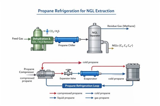 #oilandgas #naturalgasprocessing #nglextraction #propanerefrigeration #gasprocessing #energyindustry #petrochemicals #processengineering #chemicalengineering #engineeringexcellence #sustainableenergy… | Khalil Ahmad Malik
