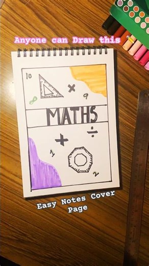 Easy Notes Cover Page Drawing #notebookdecorationideas #easynotes #notes_making #easydrawing