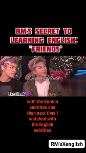 *RM's Secret to Learning English: "Friends"* RM, the leader of BTS, shared on "The Ellen DeGeneres Show" how he learned English by watching the popular sitcom "Friends". According to RM, "Friends" became his English teacher. When he was 14-15 years old, many Korean parents made their kids watch "Friends" to learn English. Initially, RM felt like a victim, but now he feels lucky because his mom bought all the seasons of "Friends" on DVD. RM explained his method of learning English by watching "Fr