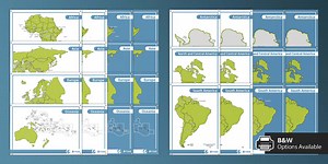 Continent Maps Display Posters