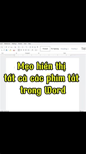 Mẹo hiển thị phím tắt trong Word dễ dàng