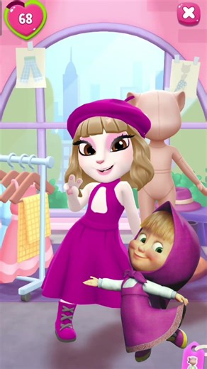 Angela's Magical Transformation into Masha! 🐻👗 #Shorts