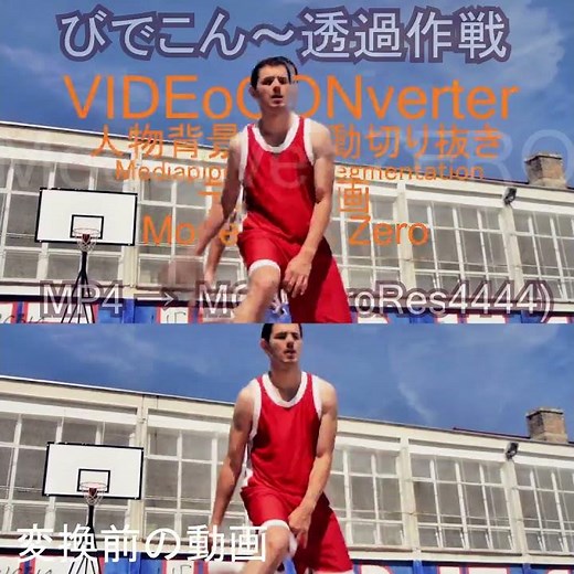 動画の背景を完全オフラインで消去して透過WebM/ProRes4444保存するアプリ「びでこん」変換サンプル