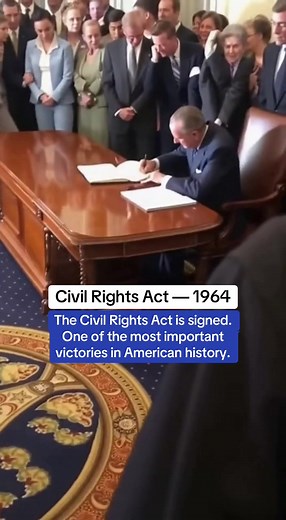 July 2, 1964 — The Civil Rights Act is signed. One of the most important victories in American history. #CivilRightsAct #1964 #AmericanHistory #LyndonJohnson #CivilRightsMovement