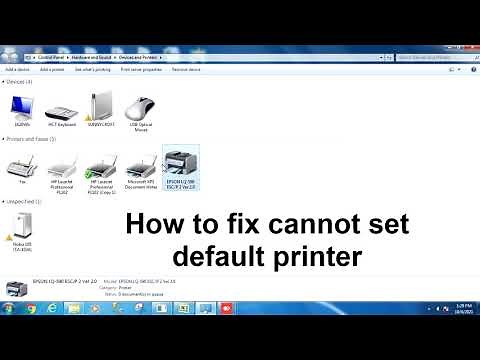 How to fix cannot set default printer