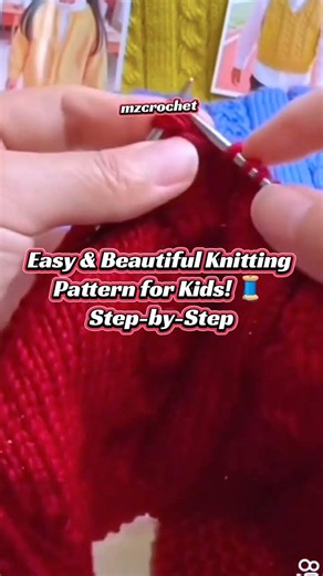 Easy DIY Cable Knit Pattern for Kids' Sweaters 🧶 Step-by-Step Tutorial #knitting #crochet #handmade