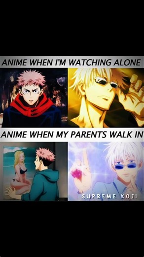 Anime Hits Different When Parents Walk In 💀 #jujutsukaisen #memes #shorts