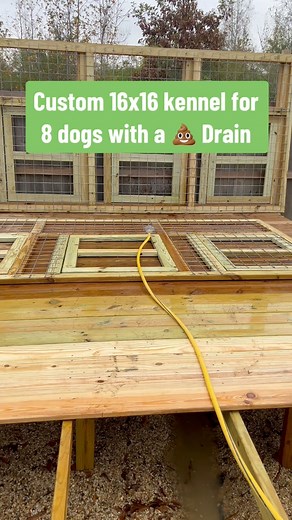 Brand new 16x16 Kennel with 💩Drainage system .. Houses 8-16 dogs The Kennel Man #dog #dogs #doglover #doglovers #dogkennel @highlight | Quitman Smith