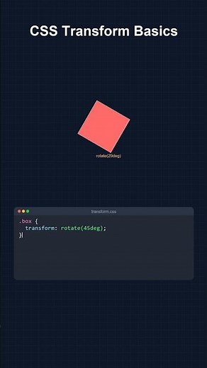 🔄 CSS Transform Basics in 60 Secs (2025 Must-Know) | Web Dev Tips | Frontend Interview Master