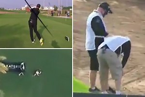 Johnson leaves course marshal in real pain after drive hits him on shoulder