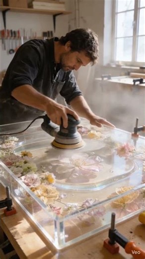 Beautiful epoxy table turned out perfect 🌊 #epoxy #resinart #epoxyaura #epoxyflooring #usa