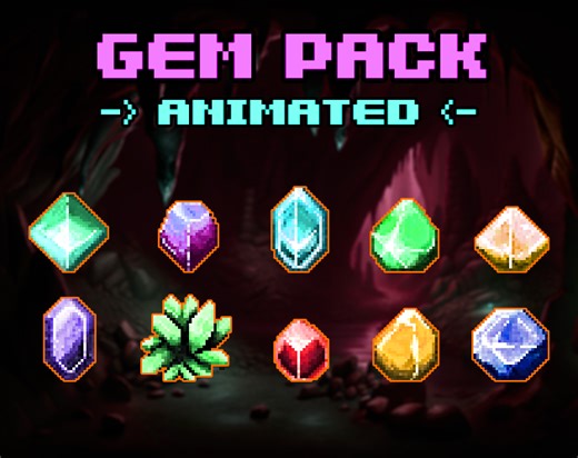 FREE Pixel Art Gem Pack - Animated by karsiori