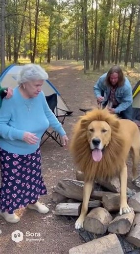 Everyone ran from a “lion”… but Edna saw the truth 🦁😂