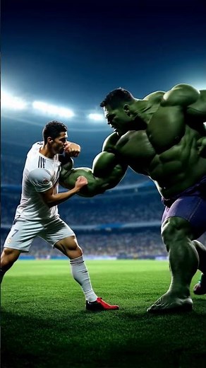 💥 Cristiano Ronaldo vs Hulk: Epic Showdown! ⚽🟢 #ronaldo #football #messi #hulk #cristiano