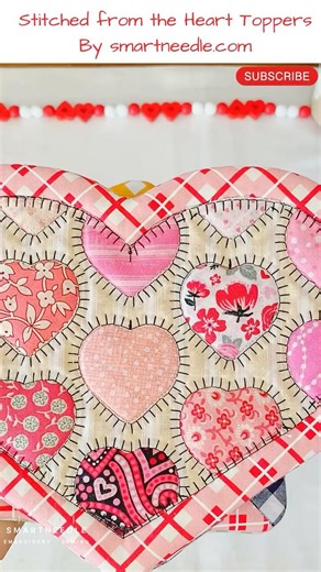 How to do Hearts Embroidery Toppers App #embroiderydesigns #quilting pattern #sewingmachine