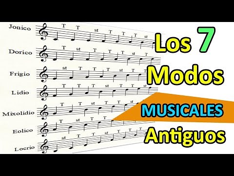 Los 7 Modos antiguos Jónico, Dórico, Frigio, Lidio, Mixolidio, Eolico, Locrio ESCALA MAYOR Y MENOR