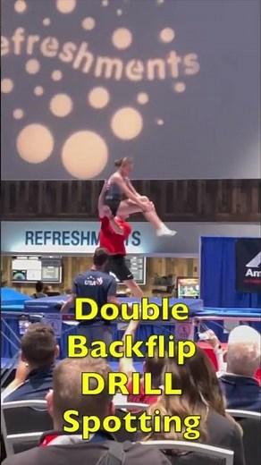 Gymnastics Congress TRAINING DOUBLE BACKFLIP TUTORIAL PULLOVER Trampoline Circus Olympic Coach
