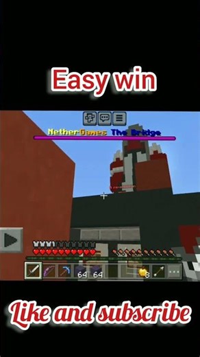 easy win in Minecraft the bridge #minecraft #thebridge #gameplay