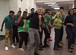 Students and their teacher boogey down to Uptown Funk