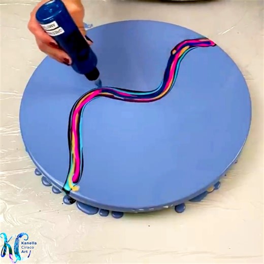 Periwinkle? Yes Please! I love this base color! I decided to add rainbow colors to it. What do you think? Video 381 on YT #kanellaciracoart #art #acrylic #acrylicart #painting #paintingoftheday #acrylicpainting #acryliconcanvas #acryliconcanvaspainting #entrepreneurship #fblifestyle | Kanella Ciraco Art