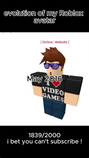 My Roblox skin accross the years
