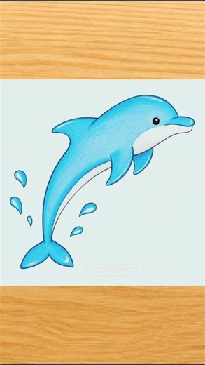 Dolphin Drawing 🐬 #easydrawing #dolphin #fishdrawing