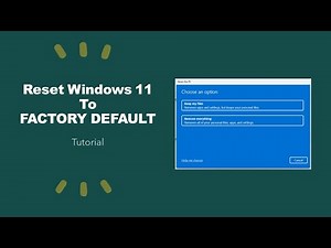 How to Factory Reset Windows 11