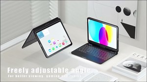 ProCase 360° Rotation iPad (A16) 11th 2025 / iPad 10th Generation Keyboard Case with Multi-Touch Trackpad; 7 Color Backlit Touchpad Keyboard Case for 11th/10th Gen 11/10.9 inch –Black