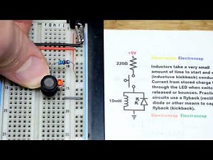 Inductive kickback And Flyback Diode Demo Using An LED