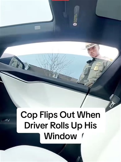 Cop Flips Out When Driver Rolls Up His Window #cop #copsoftiktok #karensoftiktok #karensgonewild #police #policecar #viral #foryou