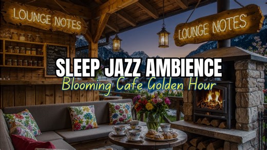 🔴 🌼 4K LIVE Spring Garden Cafe Jazz | Riverside Piano for Concentration & Sleep