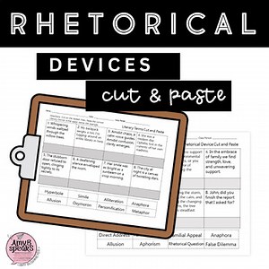 Rhetorical Devices Activity | Cut and Paste Worksheet | Practice and Review