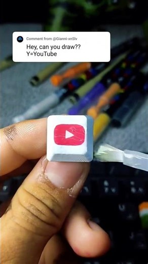 Drawing Y for YouTube but on custom keyboard! @YouTube #drawing #keycaps #keyboard