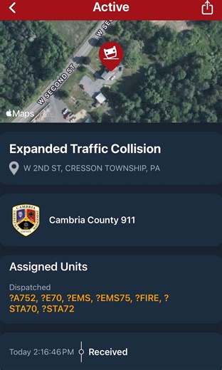 Vehicle into a shed - Cresson Township 1/5/2026 2:16pm Cambria Scanner Alert | Cambria Scanner Alert