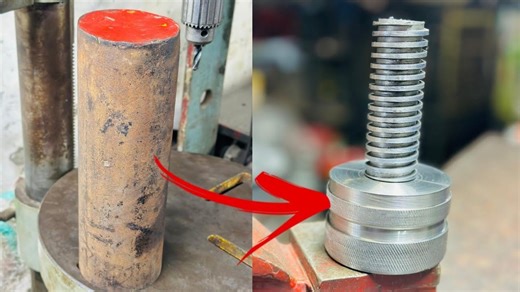 How to Make a Nut Using a Hydraulic Press & nut oversized nut made in lathe machine | Luciano Franklin | Facebook