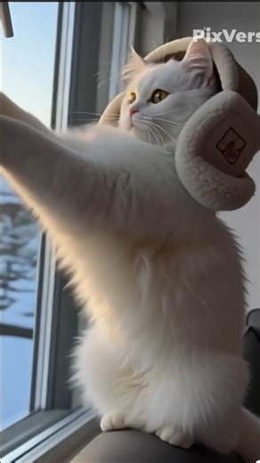 A day in the life of my cat winter ear muffs