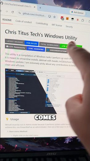 Debloat Windows with Chris Titus Windows Utility