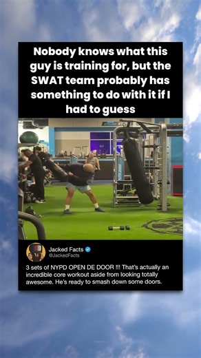 Nobody knows what this guy is training for, but the SWAT team probably has something to do